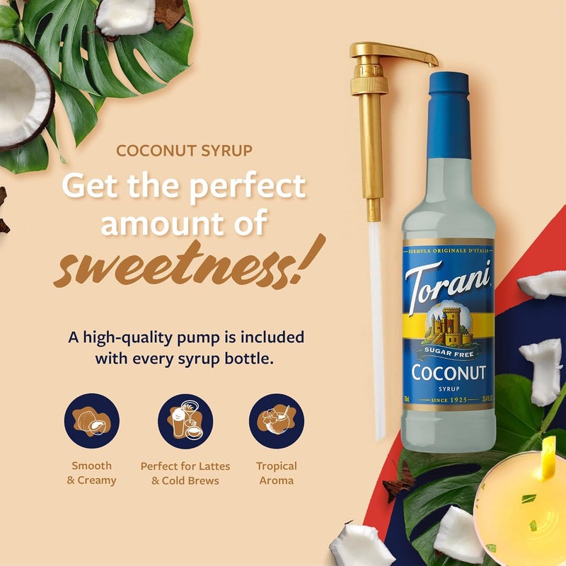 Torani Sugar Free Coconut Syrup with Pump - Image 2